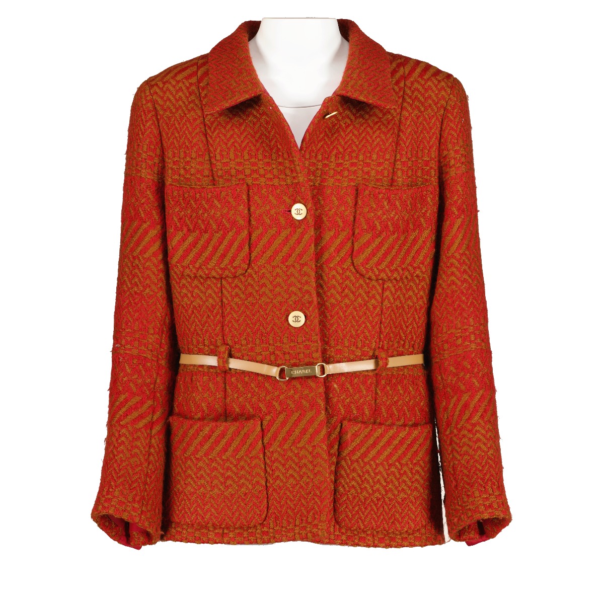 Chanel red sales coat
