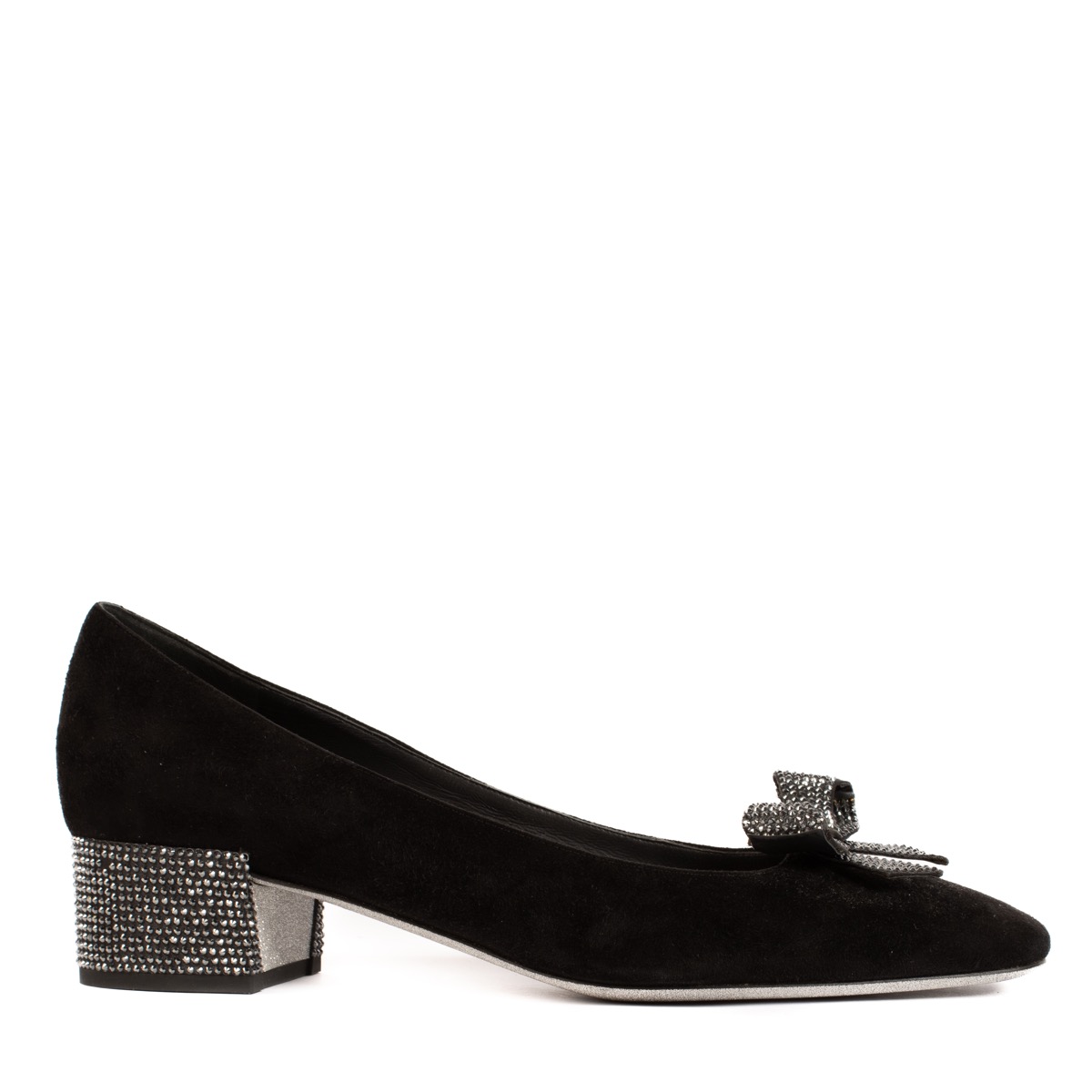 最終値下げです♪ RENE CAOVILLA ミュール サイズ 36 Rene Caovilla Black Leather Crystal Embellished Platform