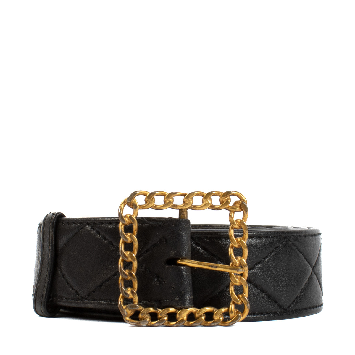 Chanel 93P Black Leather Belt Size 90 Labellov Buy and Sell Authentic Luxury