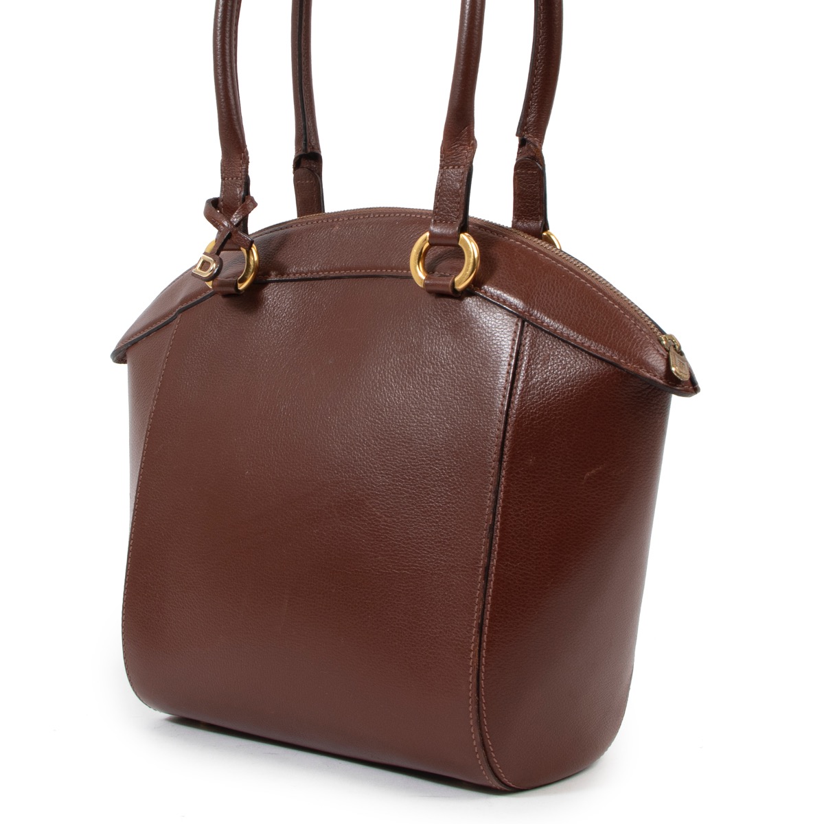 Delvaux Brown Leather Charme Top Handle ○ Labellov ○ Buy