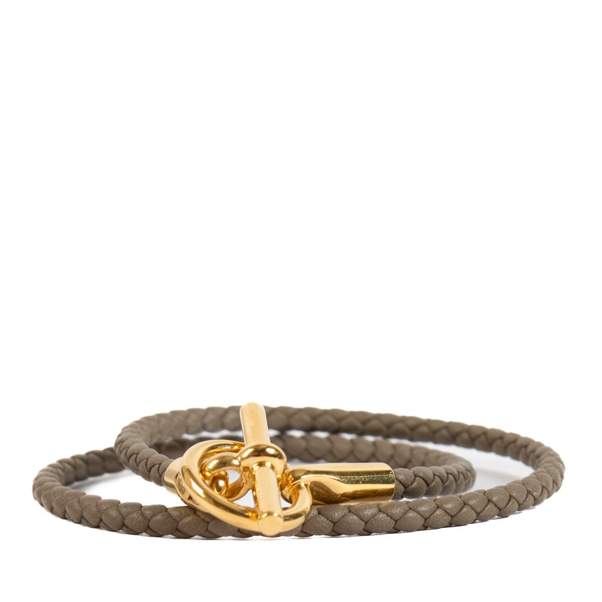Hermès Etoupe Glenan Double Tour Bracelet - Size T2
