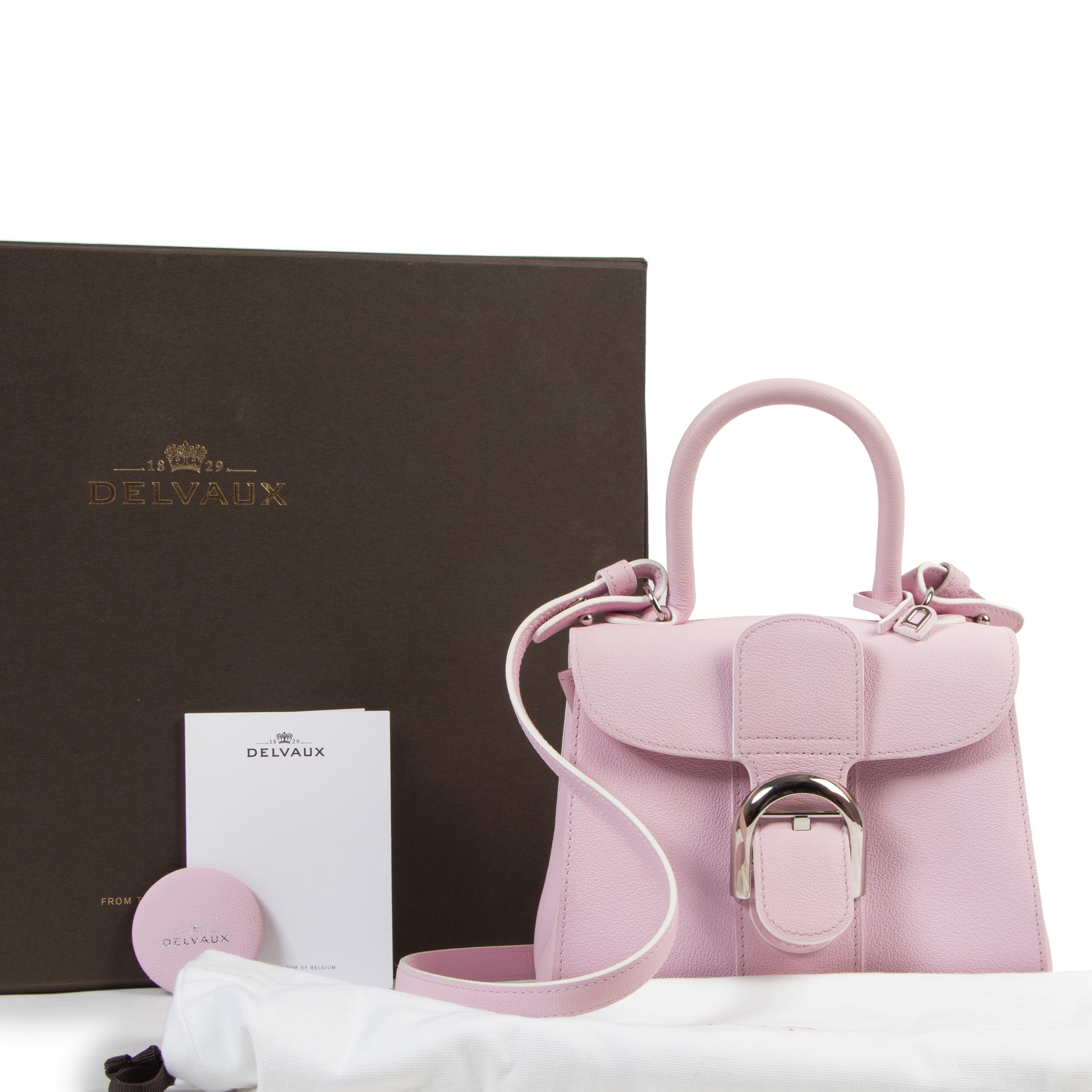 ハンドバッグ DELVAUX Brillant mini silk pink Delvaux Brillant MIni Pink Nakuru + Strap ○ Labellov ○ Buy