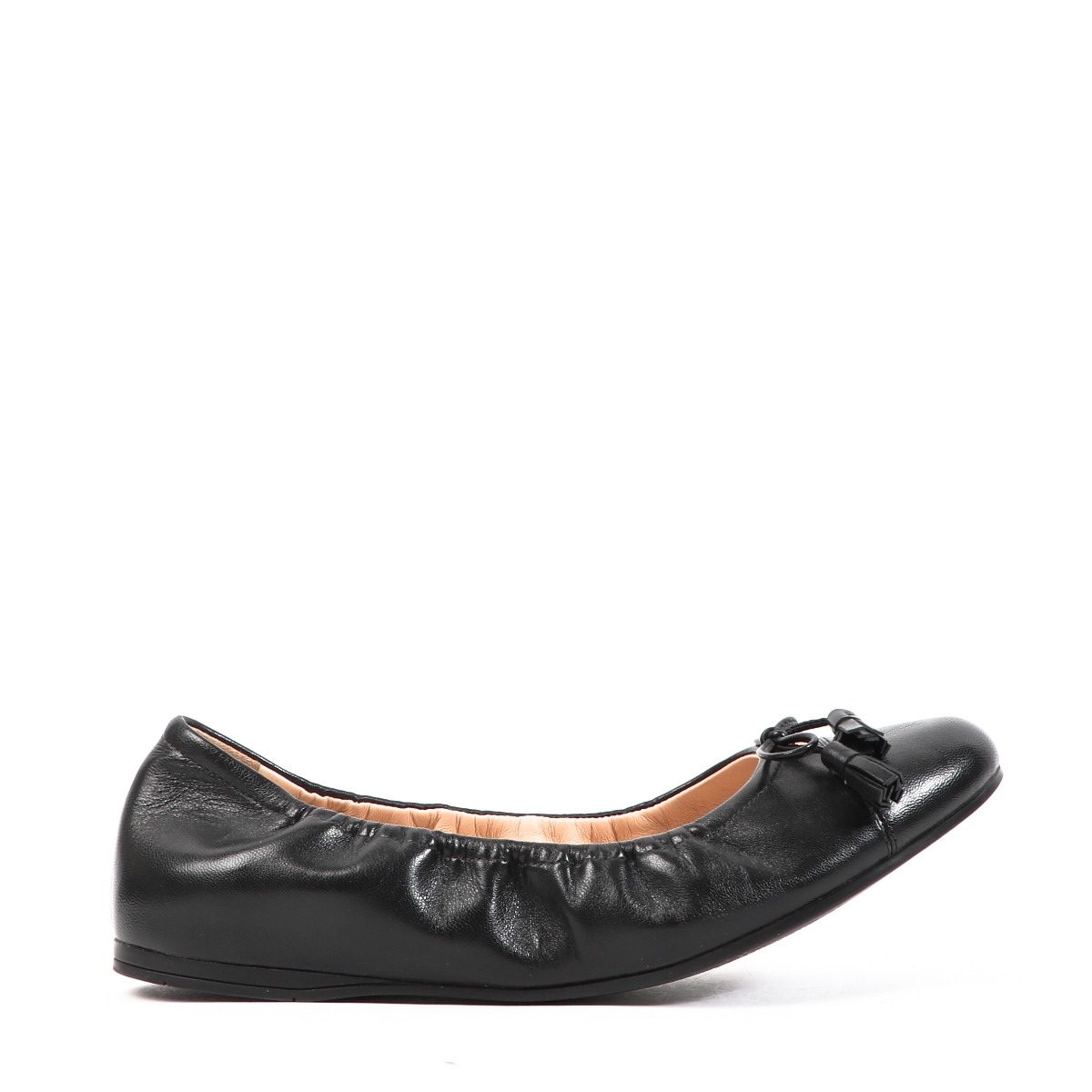 フラットシューズ PRADA Black nappa leather ballerinas (1F794NF005038 F0002) Prada Nappa Leather Ballerinas | Saks Fifth Avenue