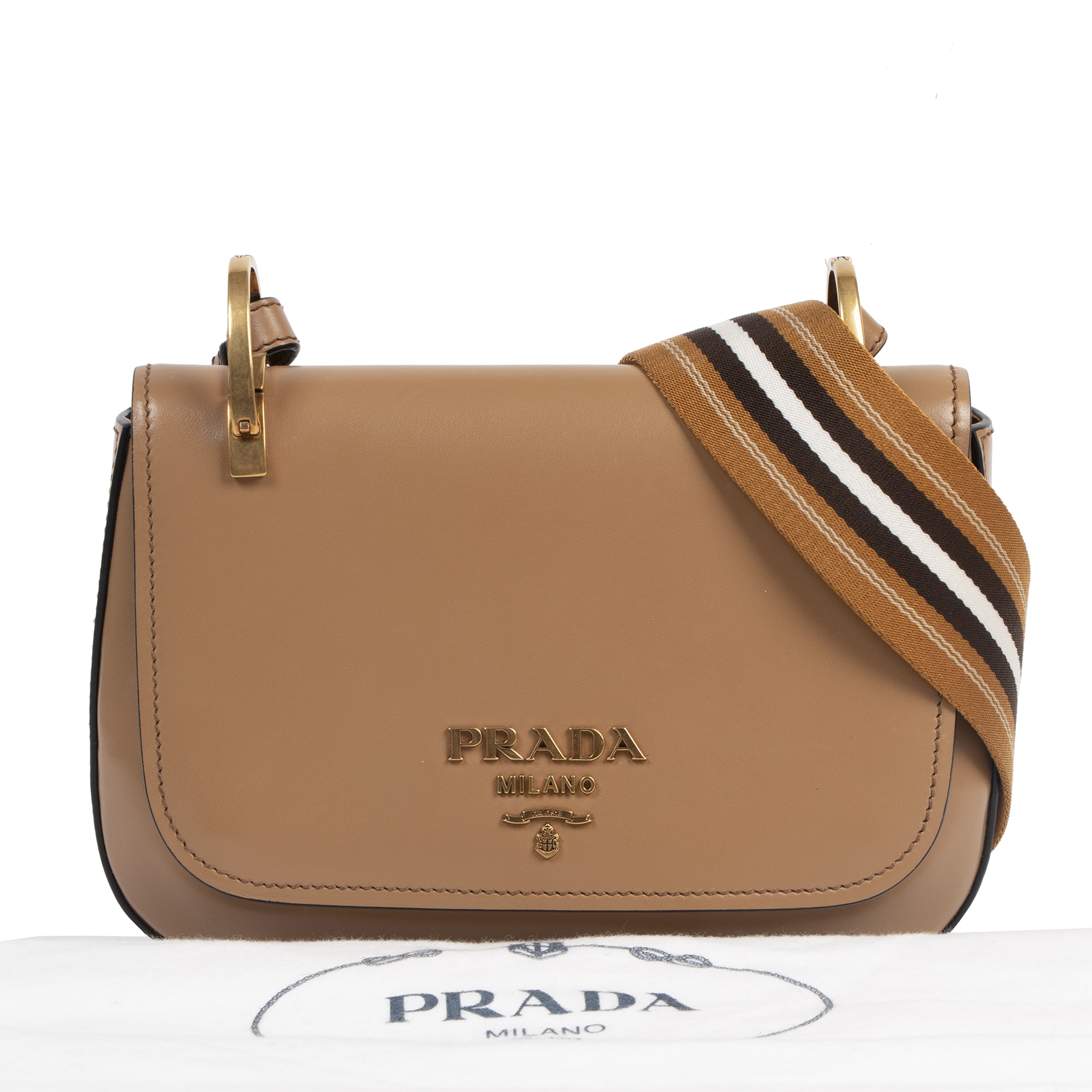 Prada Camel Color Strap Crossbody Bag ○ Labellov ○ Buy and Sell Authentic  Luxury