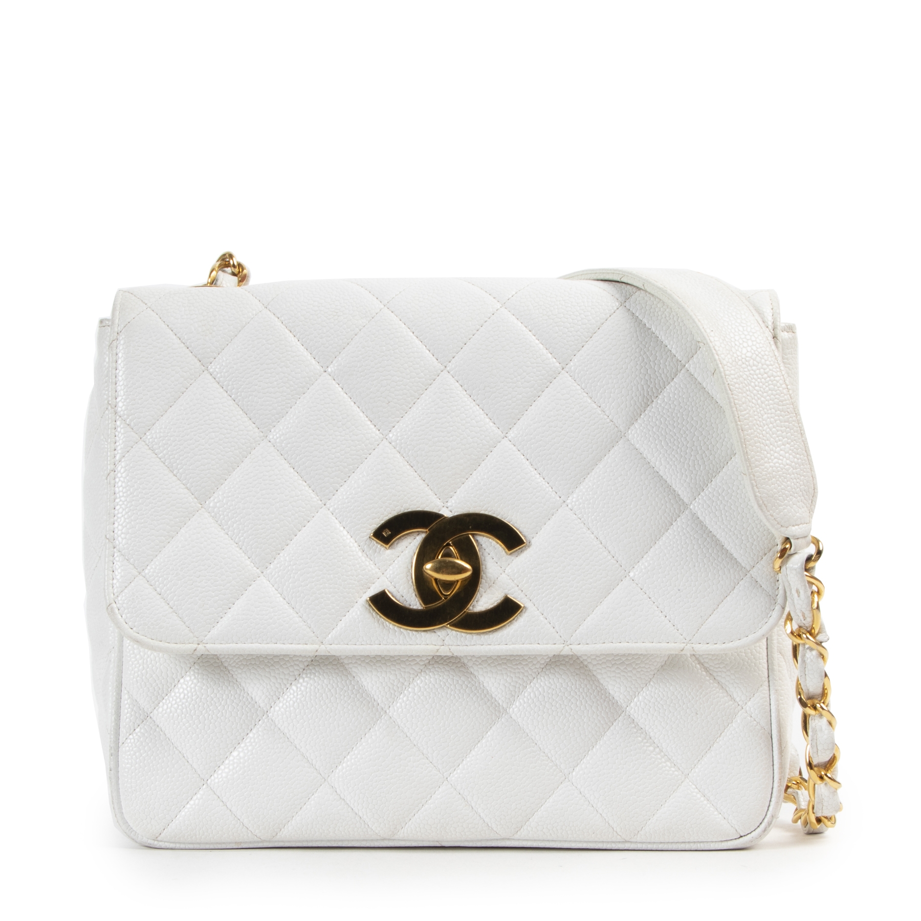White quilted chanel bag outlet