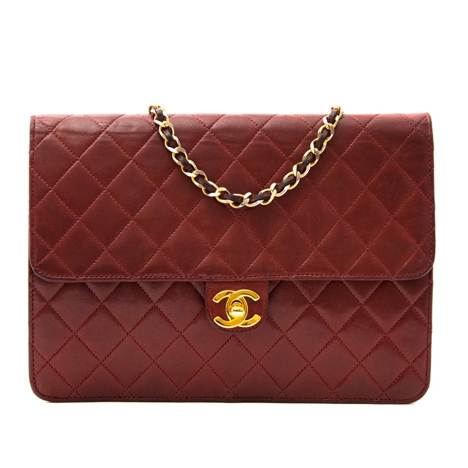 Chanel burgundy bag deals