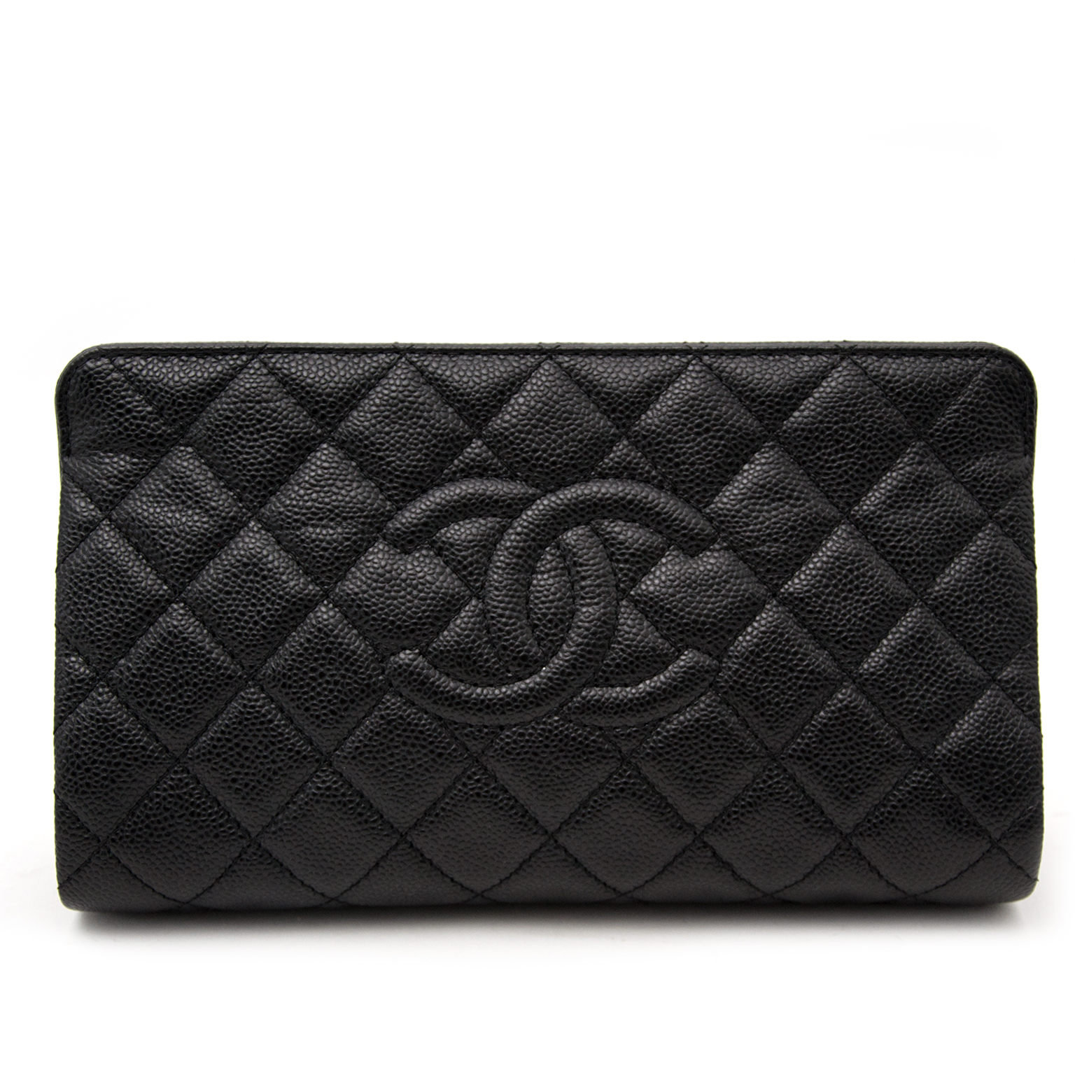 Chanel Black Caviar Quilted CC Clutch Bag ○ Labellov ○ Buy and Sell  Authentic Luxury