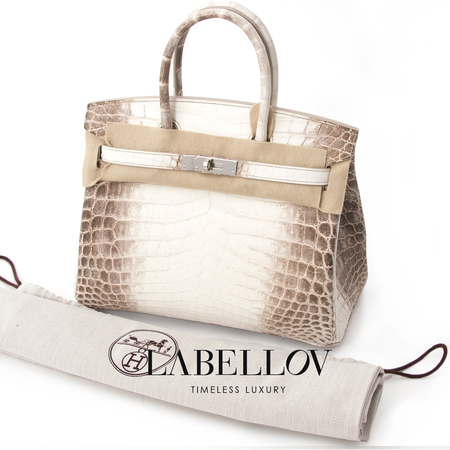 HERMES Matte Niloticus Crocodile Himalaya Birkin 30 Blanc 868164