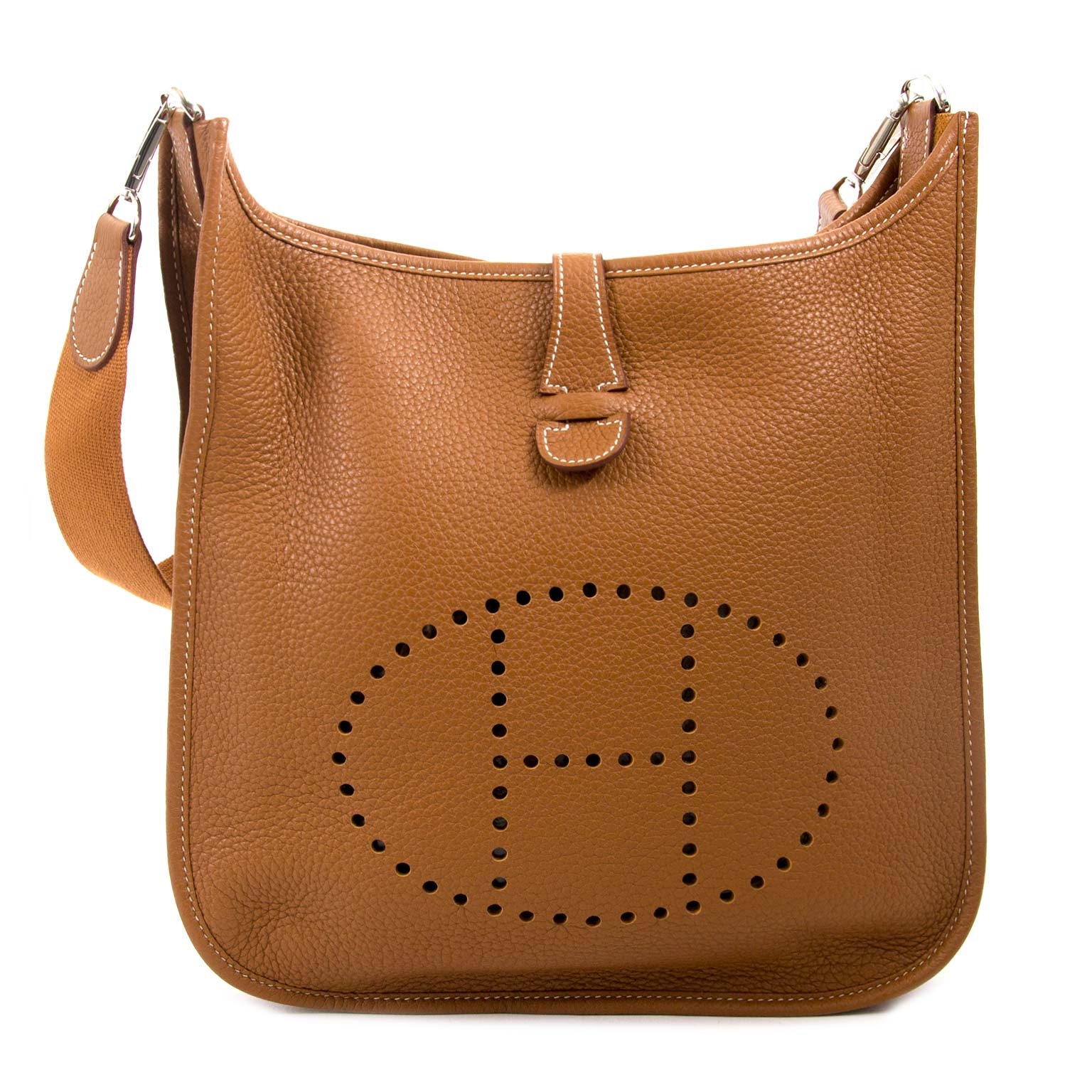 Hermes Gris Tourterelle Evelyne PM Messenger Leather Messenger Bag