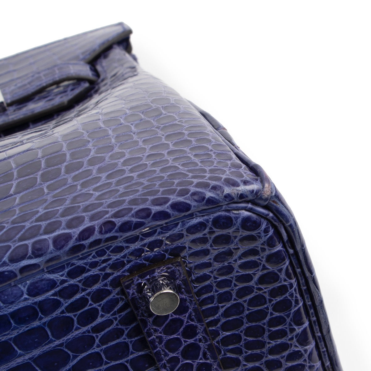 Hermès Birkin 35 Blue Electric Shiny Crocodile Porosus PHW
