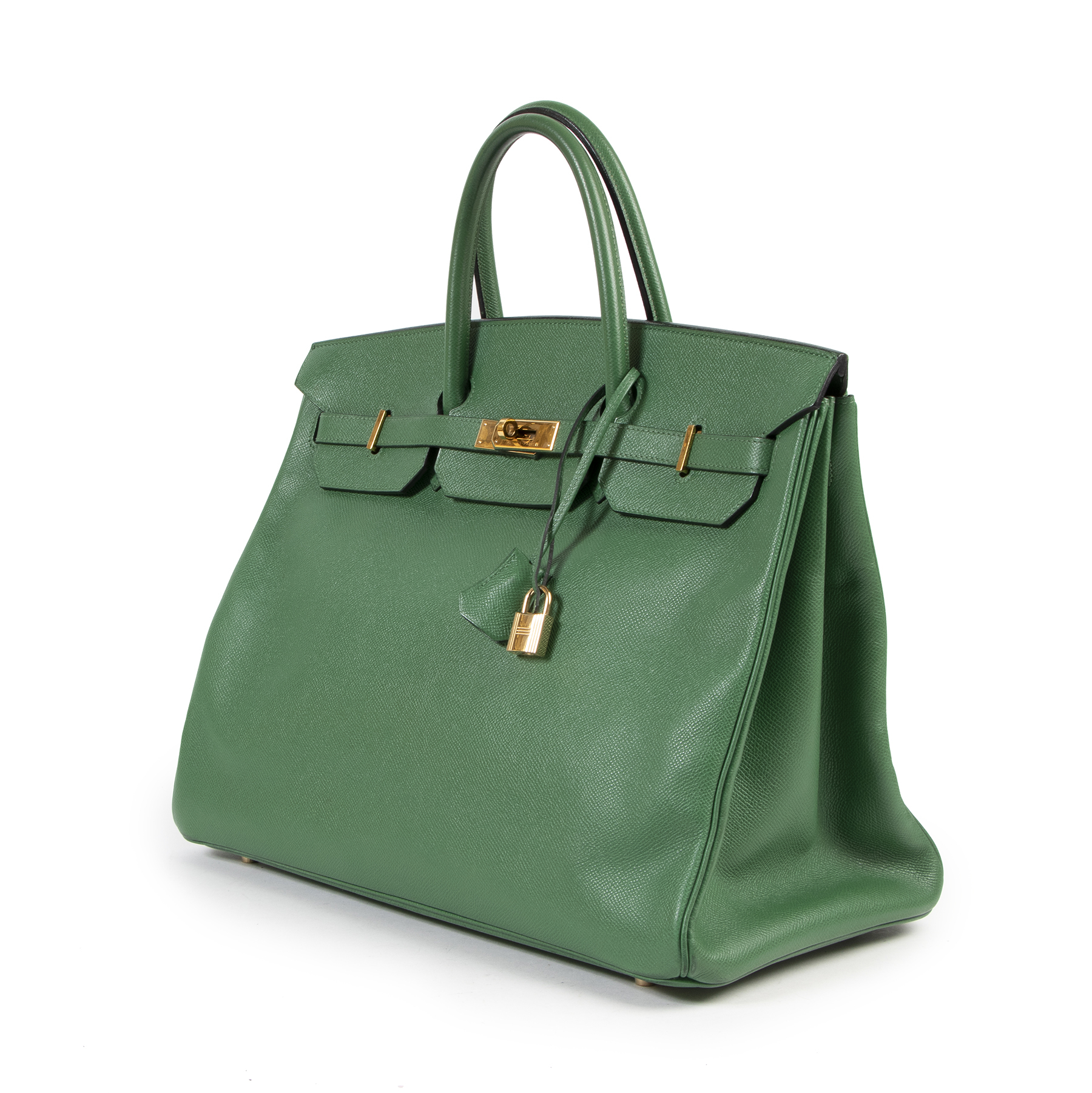 Herm s Epsom Bengale Green Birkin 40 GHW Labellov Buy and