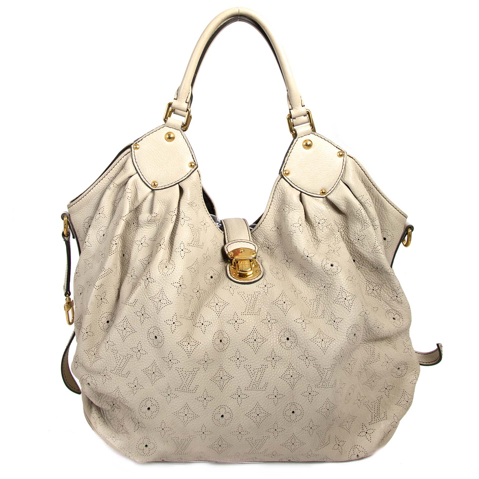 Louis Vuitton Mahina Beige Leather Perforated Monogram Large Hobo Bag ○  Labellov ○ Buy and Sell Authentic Luxury