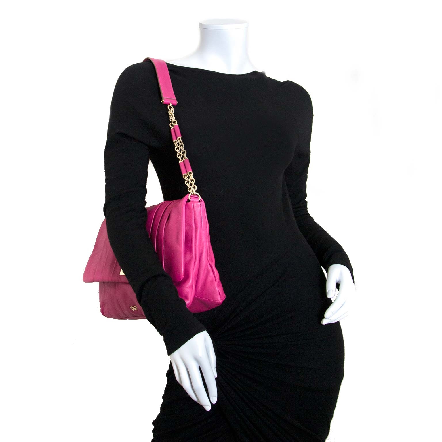 Anya Hindmarch Pink Leather Chain Shoulder Bag ○ Labellov