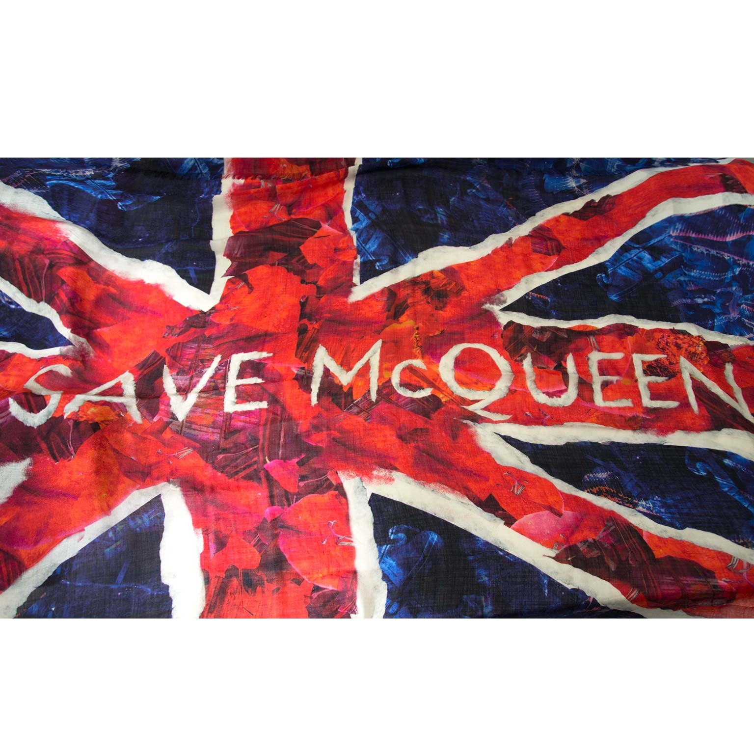 Alexander Mcqueen 'Union Jack' Silk Chiffon Scarf