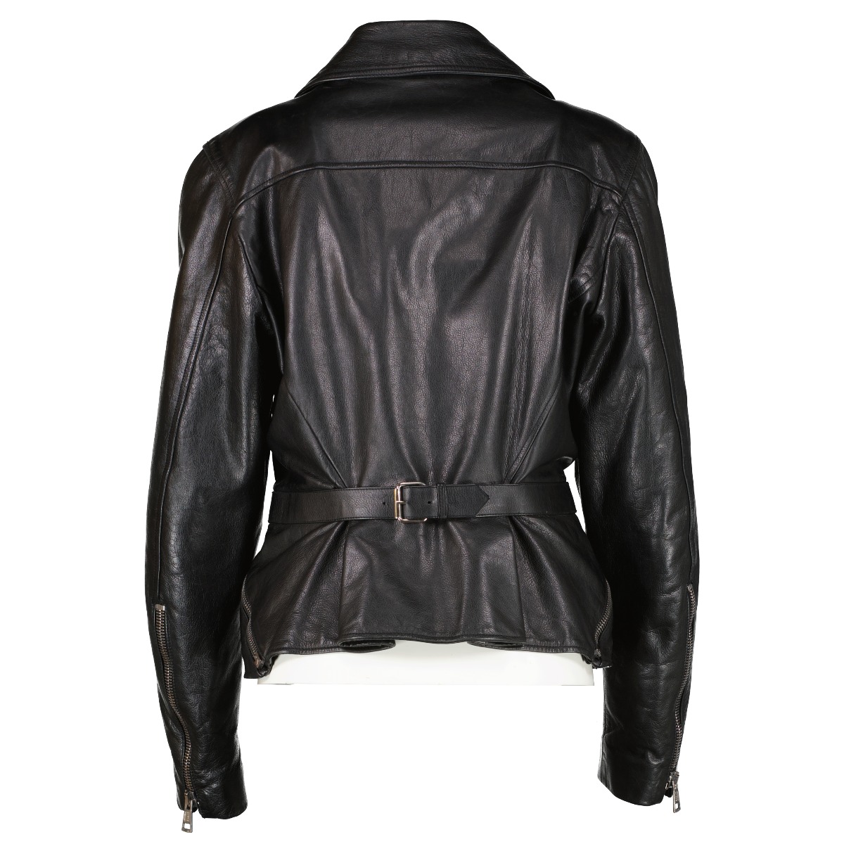 Alexander McQueen Black Leather Biker Jacket - Size IT44