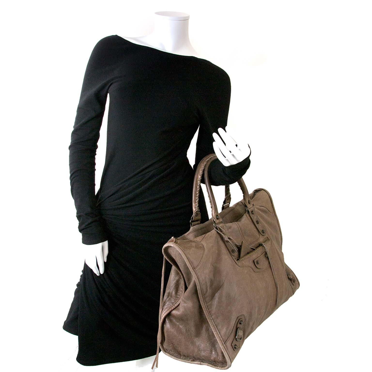 Balenciaga Weekender Taupe Leather Bag ○ Labellov ○ Buy