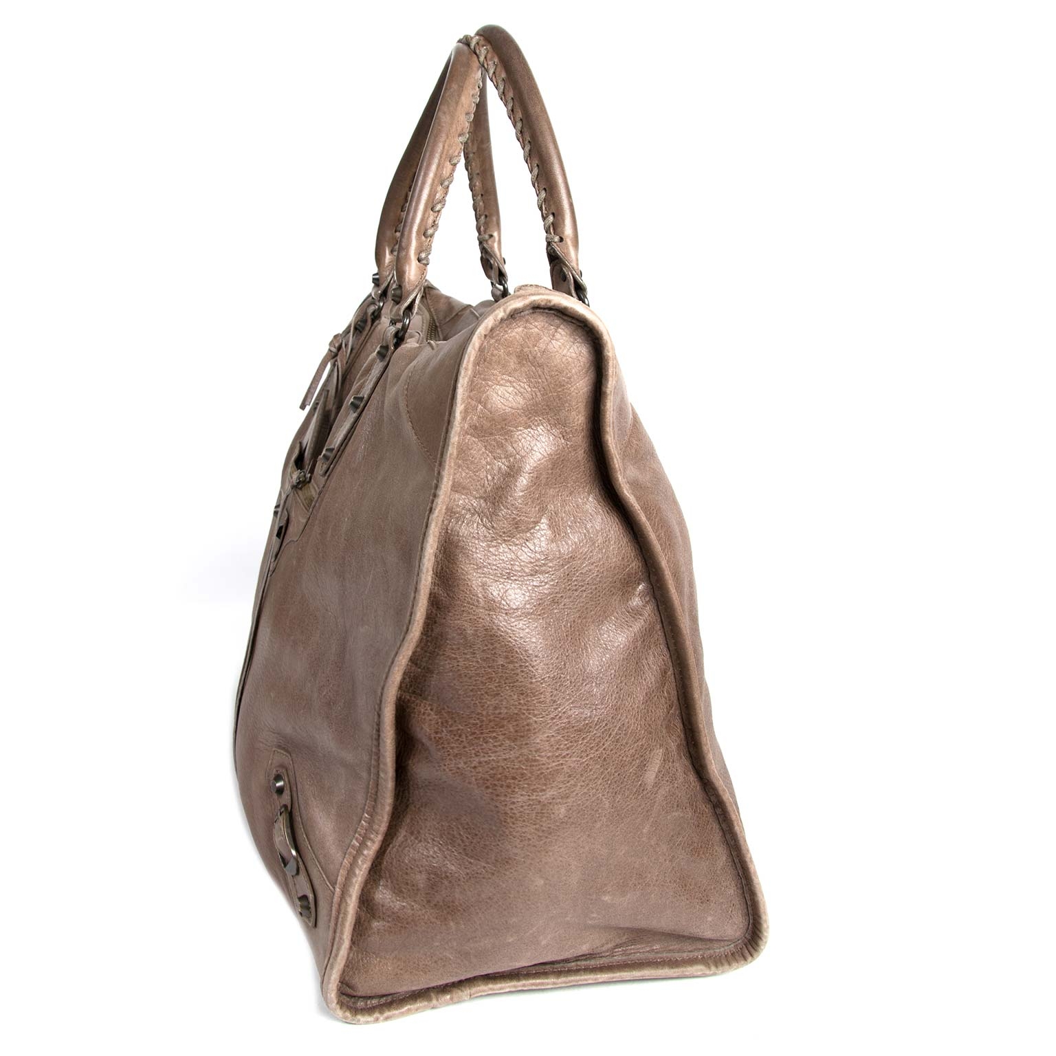Balenciaga Weekender Taupe Leather Bag ○ Labellov ○ Buy