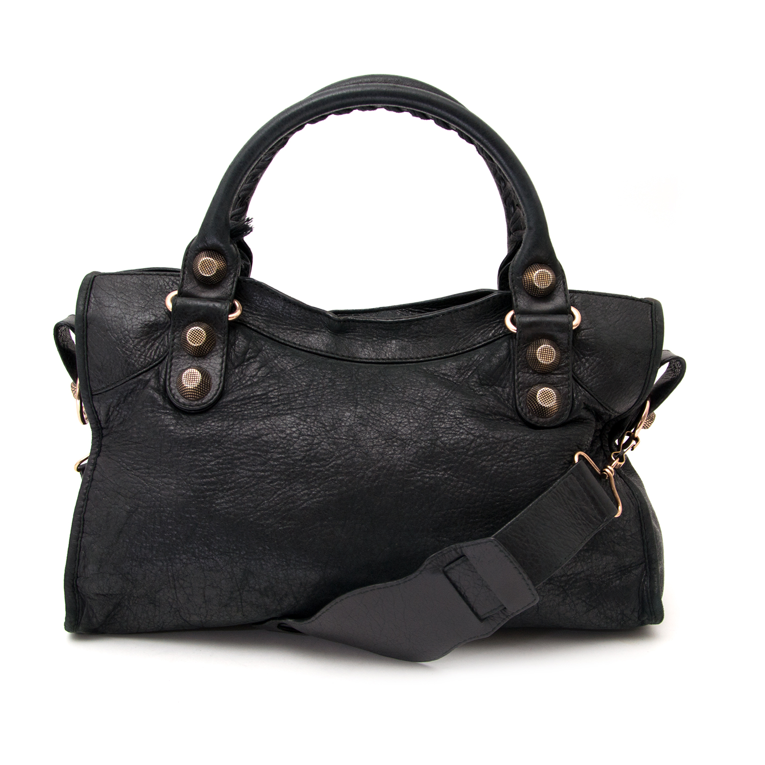 Balenciaga Giant City Motorcycle Bag in Black Leather ○ Labellov