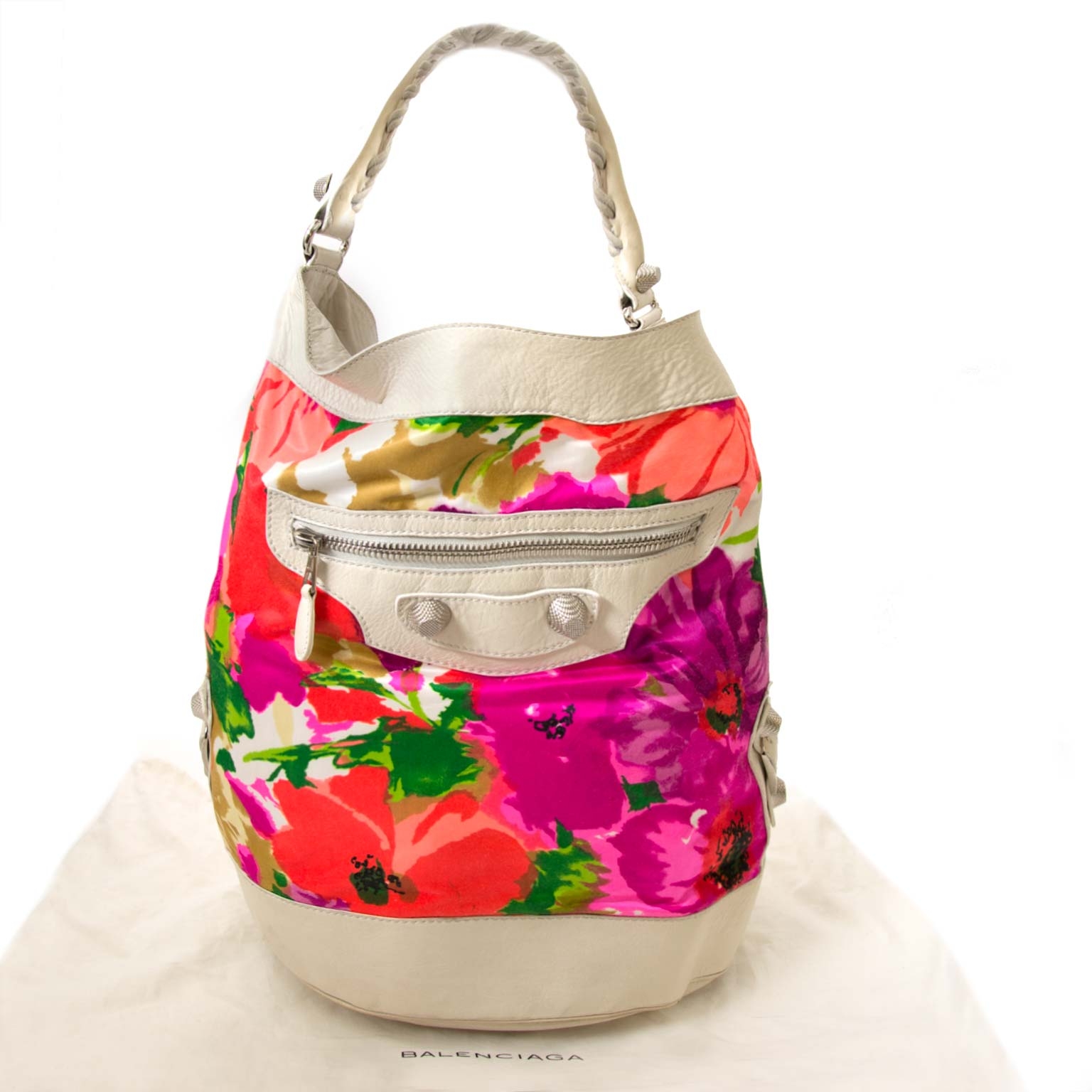 BALENCIAGA 花柄　トートバッグ Balenciaga Balhand Giant 21 Floral Bucket Bag ○ Labellov ○ Buy