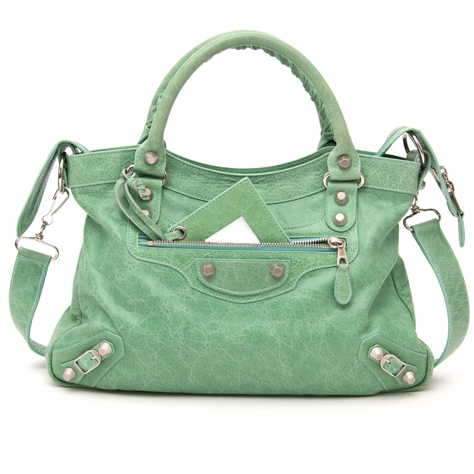 Balenciaga Town Seafoam Green Shoulder Bag ○ Labellov ○ Buy and