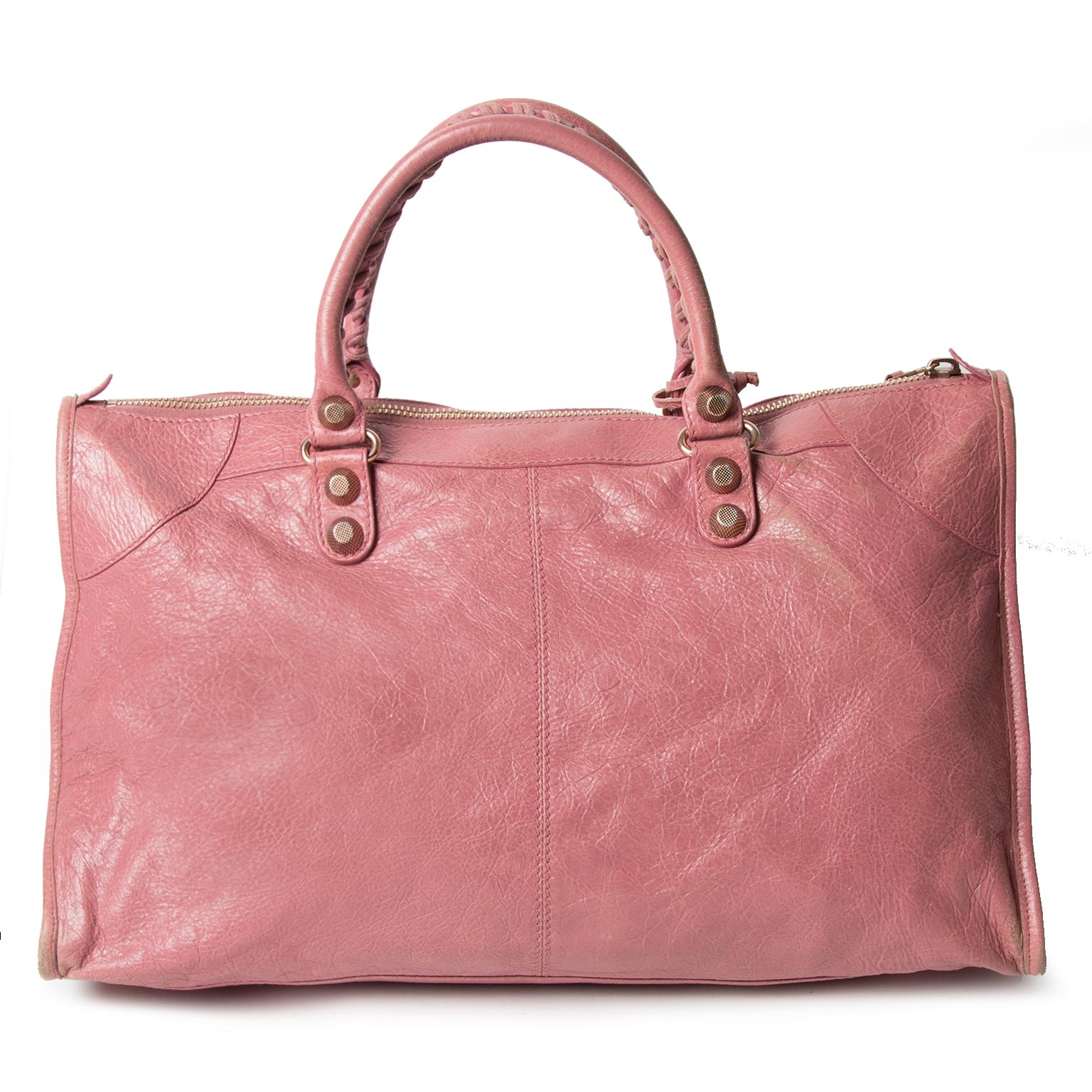 ♡BALENCIAGA ♡ピンク レザー トートバッグ balenciaga-pink-work-bag-back.jpg