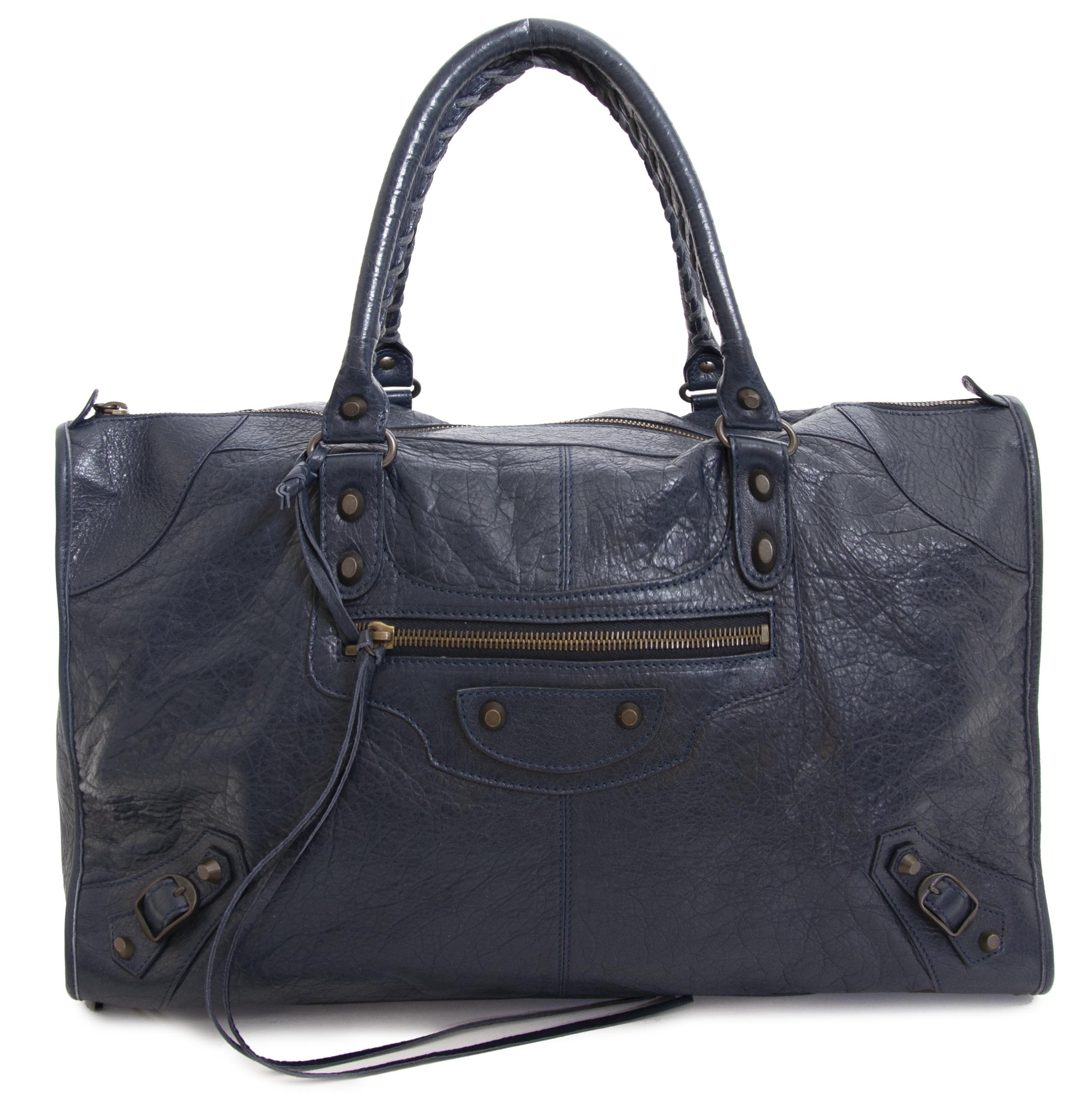 Balenciaga Blue Obscur Leather Work Bag ○ Labellov ○ Buy
