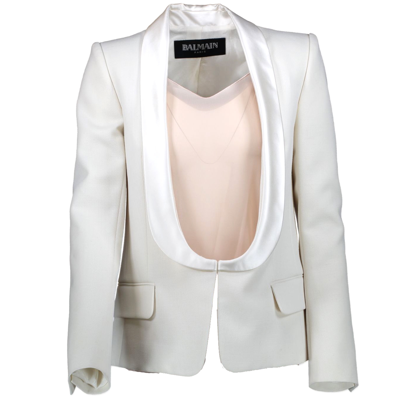 Balmain White Wool Lapel Blazer - size 34 ○ Labellov ○ Buy and Sell Authentic