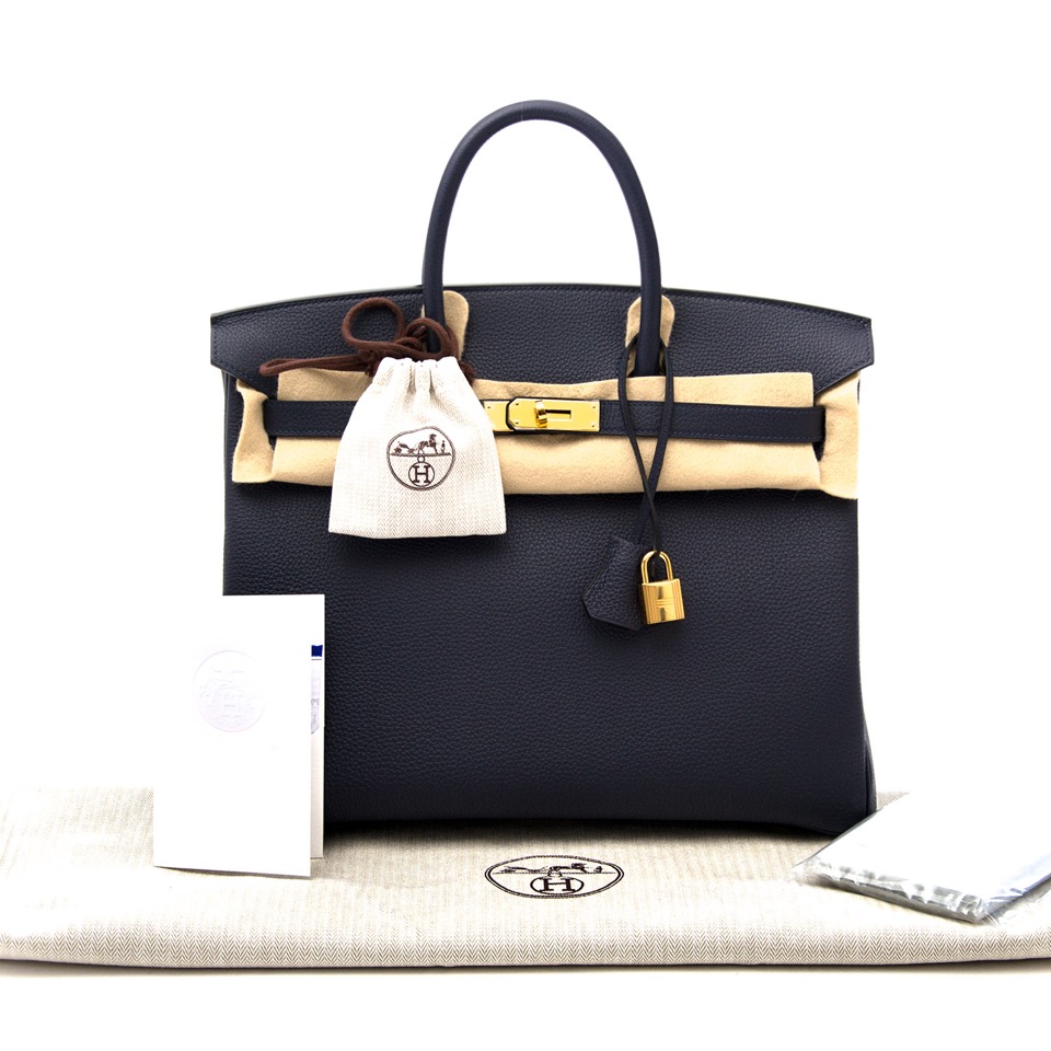 Hermes Bleu Nuit Togo Birkin 35cm Gold Hardware – Madison Avenue Couture