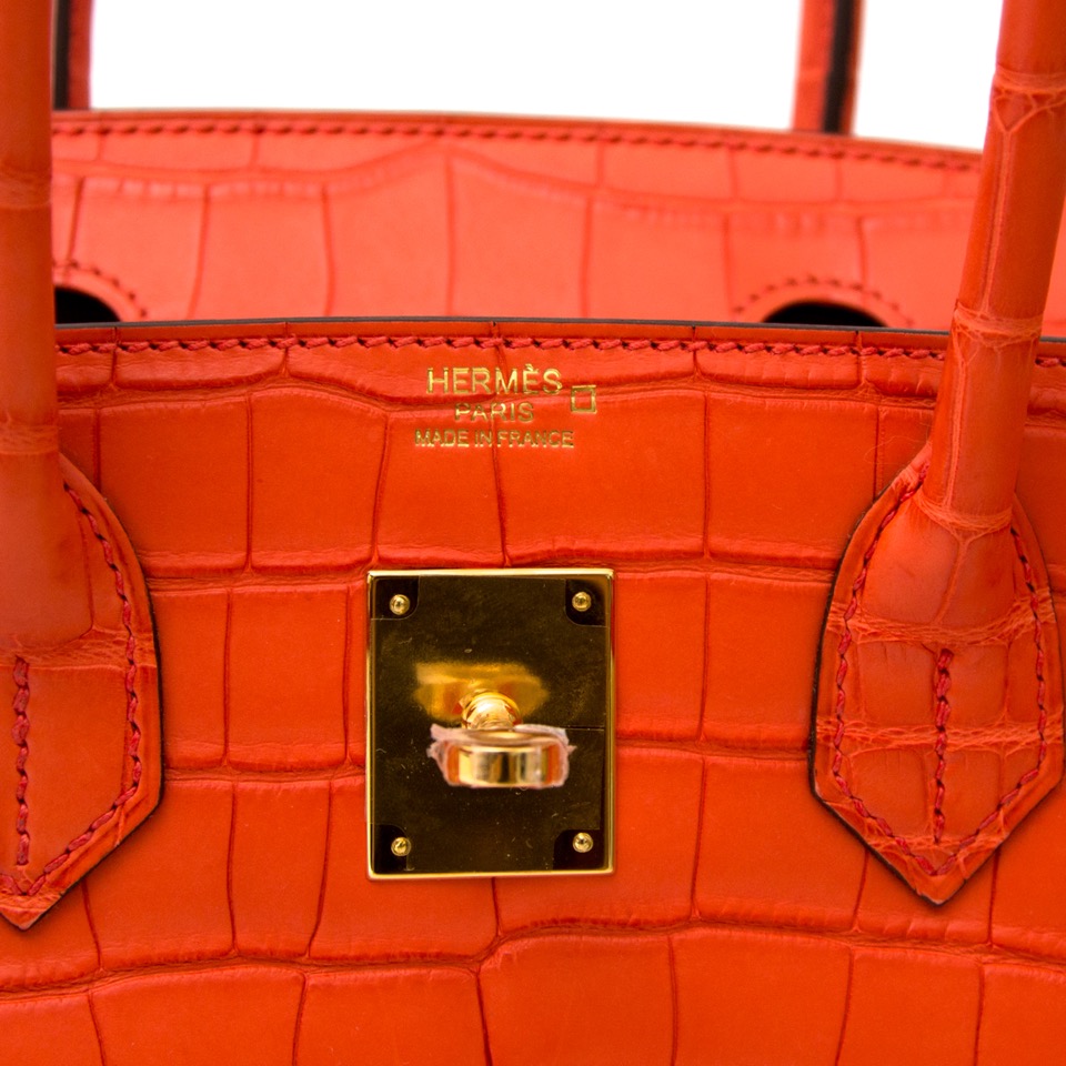 Hermès Birkin 30 Alligator Orange Poppy GHW ○ Labellov ○ Buy and Sell  Authentic Luxury