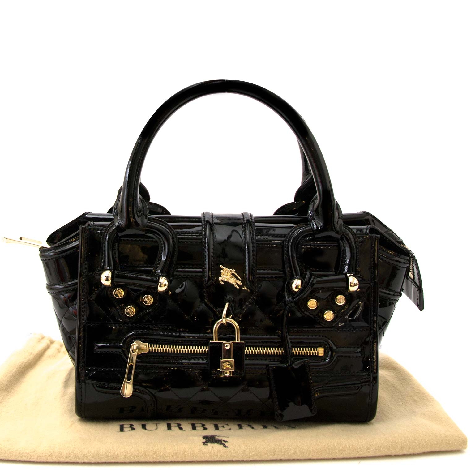ハンドバッグ Burberry Handbags Black Burberry Black Calfskin Leather Studded Crossbody Mini