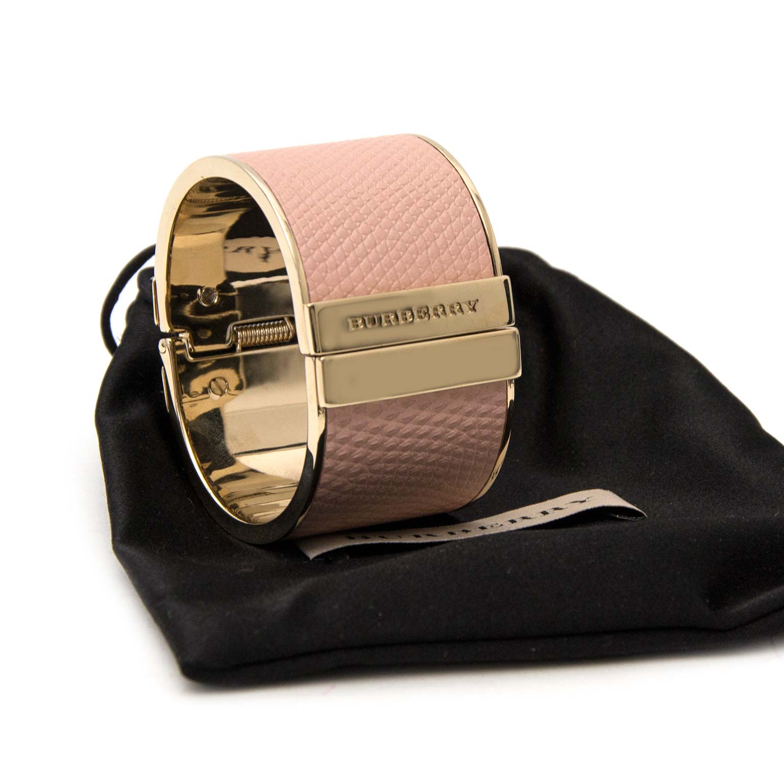 Burberry Pink Leather Cuff Bracelet ○ Labellov ○ Buy and