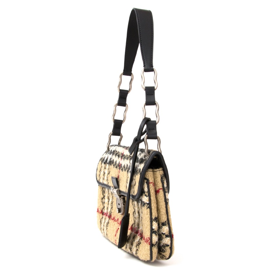 Burberry Tweed Novacheck Shoulder Bag ○ Labellov ○ Buy and Sell