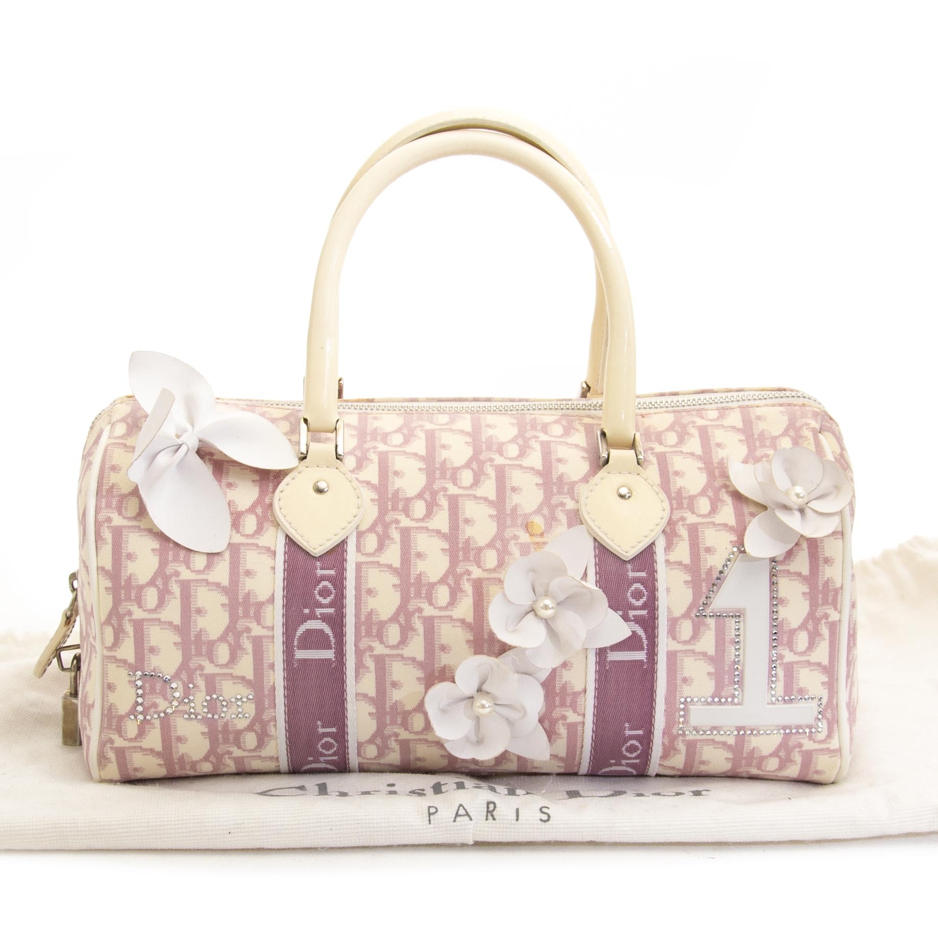 Dior Pink Monogram Flowers Boston Bag Labellov Buy and Sell