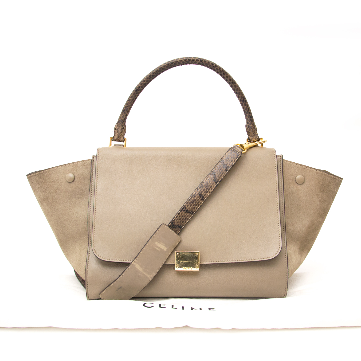 バッグ CELINE TRAPEZE SUEDE LEATHER HAND BAG Celine Trapeze Leather x Suede 2WAY Handbag Multicolor | eBay