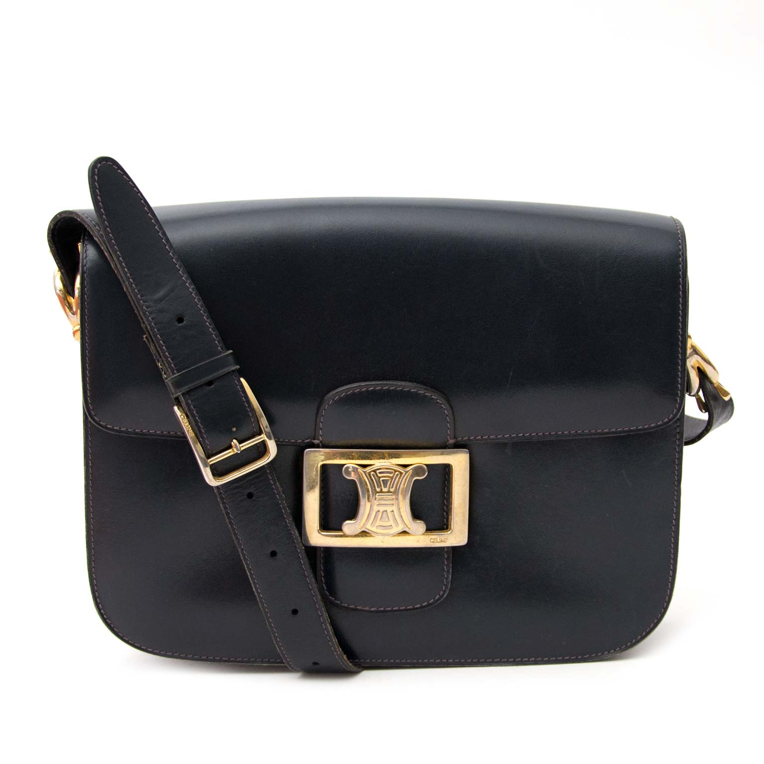 Celine Vintage Medium Triomphe Box Bag ○ Labellov ○ Buy and Sell