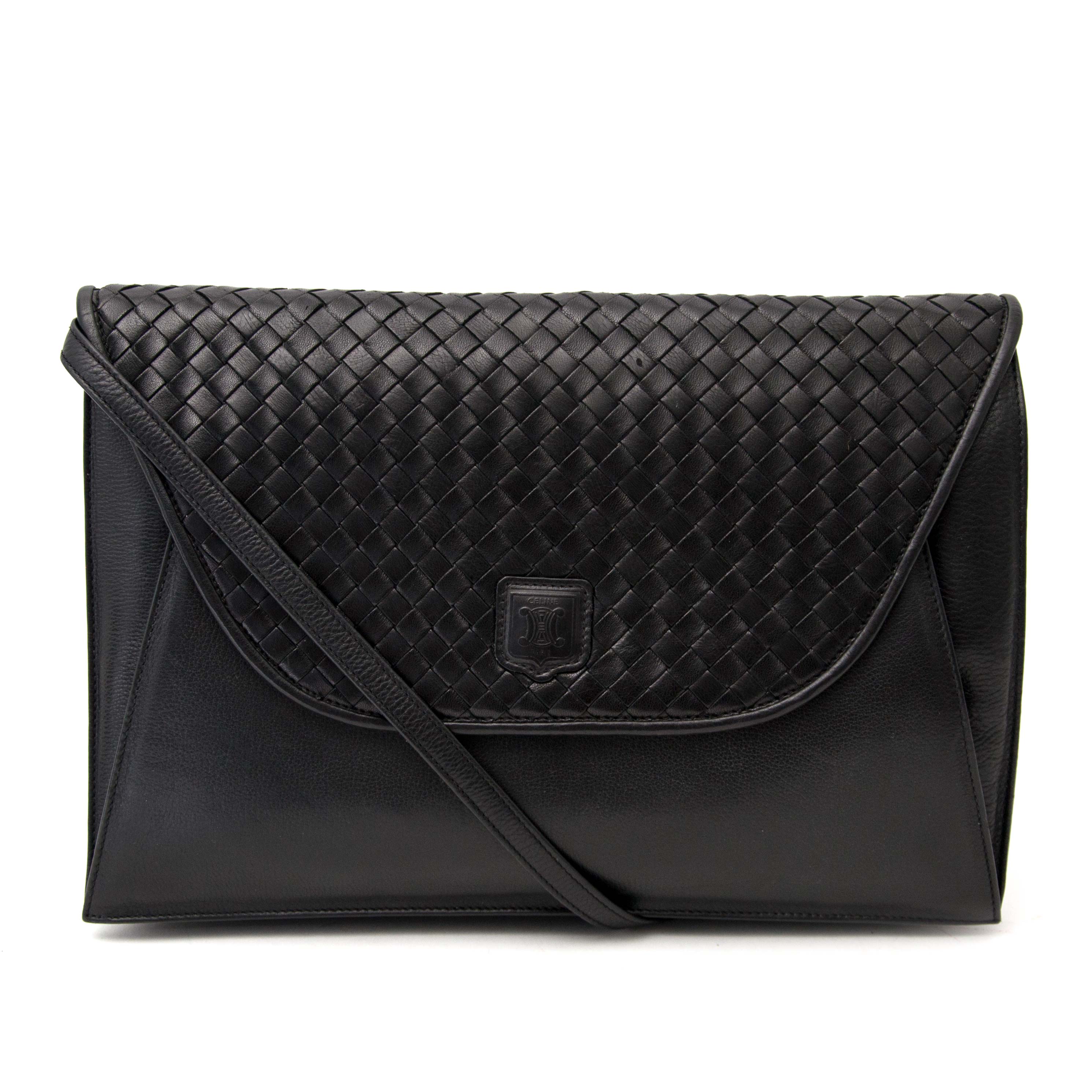 バッグ Celine Vintage Clutch Bag Black Leather Leather clutch bag Celine Black in Leather - 52373766
