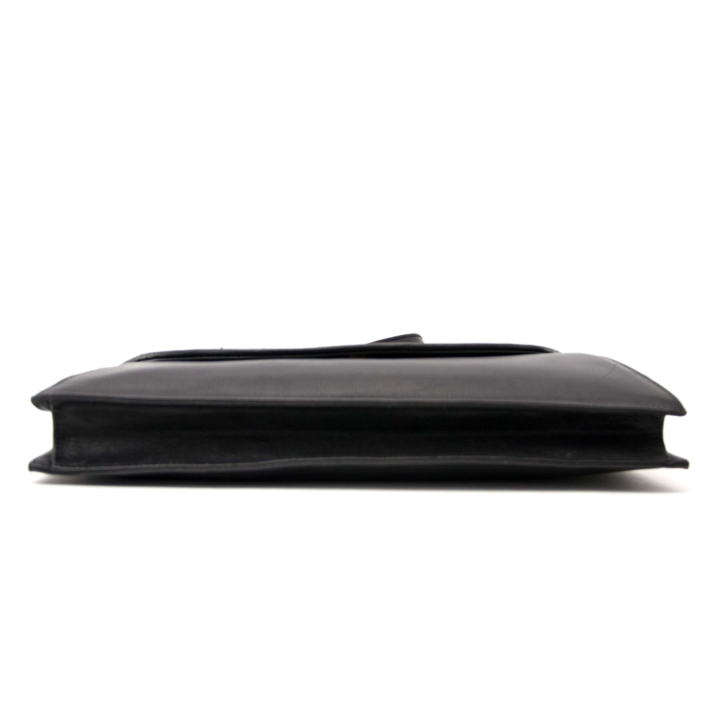 バッグ Celine Vintage Clutch Bag Black Leather Celine Black Leather Cabas Fold-Over Clutch Bag | Yoogi's Closet