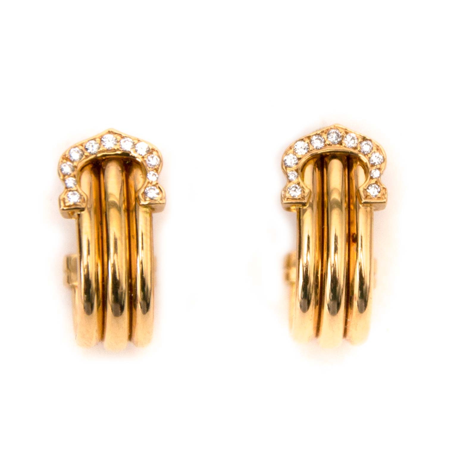 Cartier Paris C de Cartier Earrings Studs In 18Kt Gold With 1.00 Cts E –  Treasure Fine Jewelry