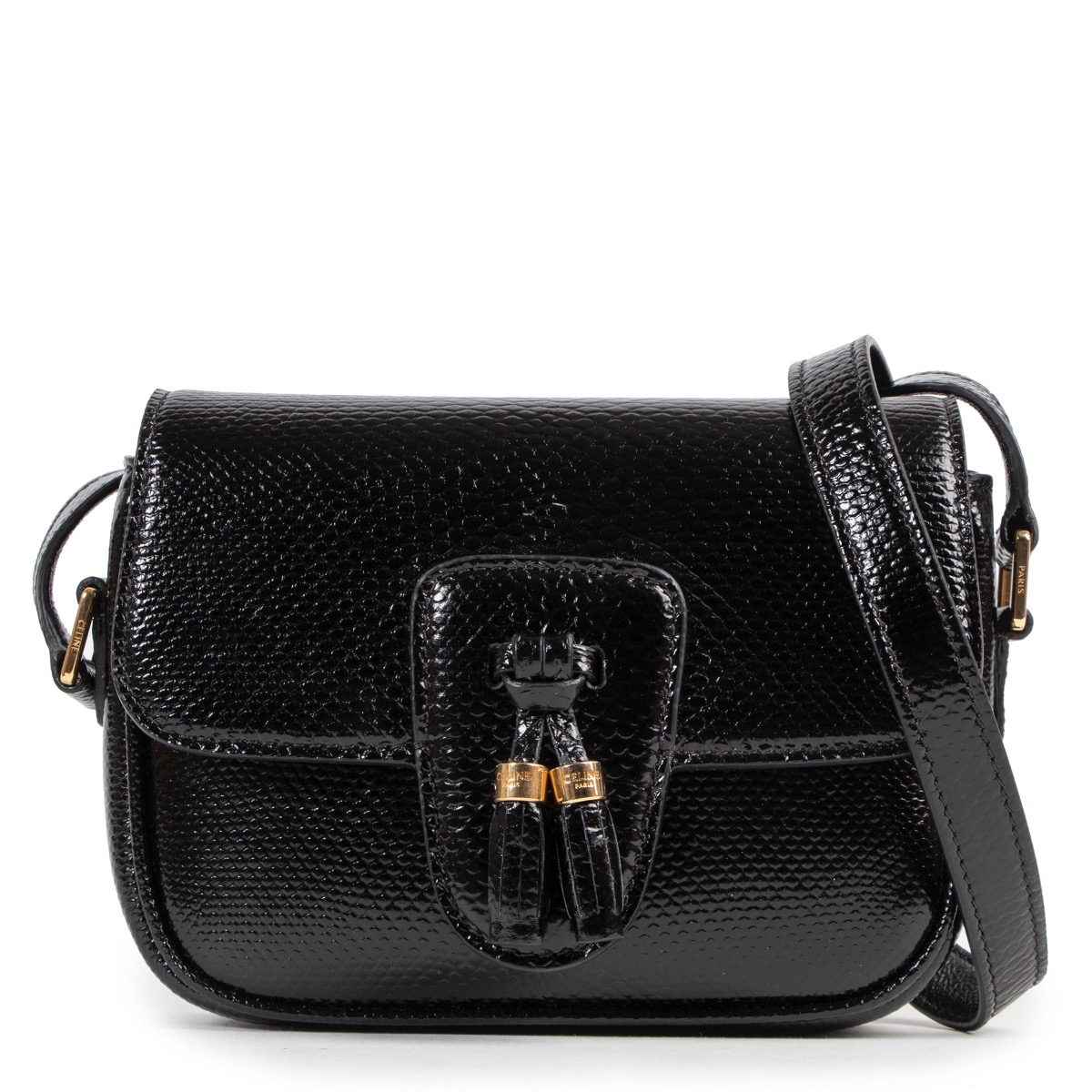 【関税&送料込】Celine Black Leather Crossbody Celine Black Matelasse Monochrome Chain Shoulder Bag