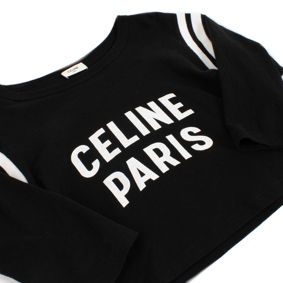 CELINE★素敵！Champagne/Navy 'Celine Paris' T-Shirt celine paris t-shirt in cotton jersey - OFF WHITE / NAVY