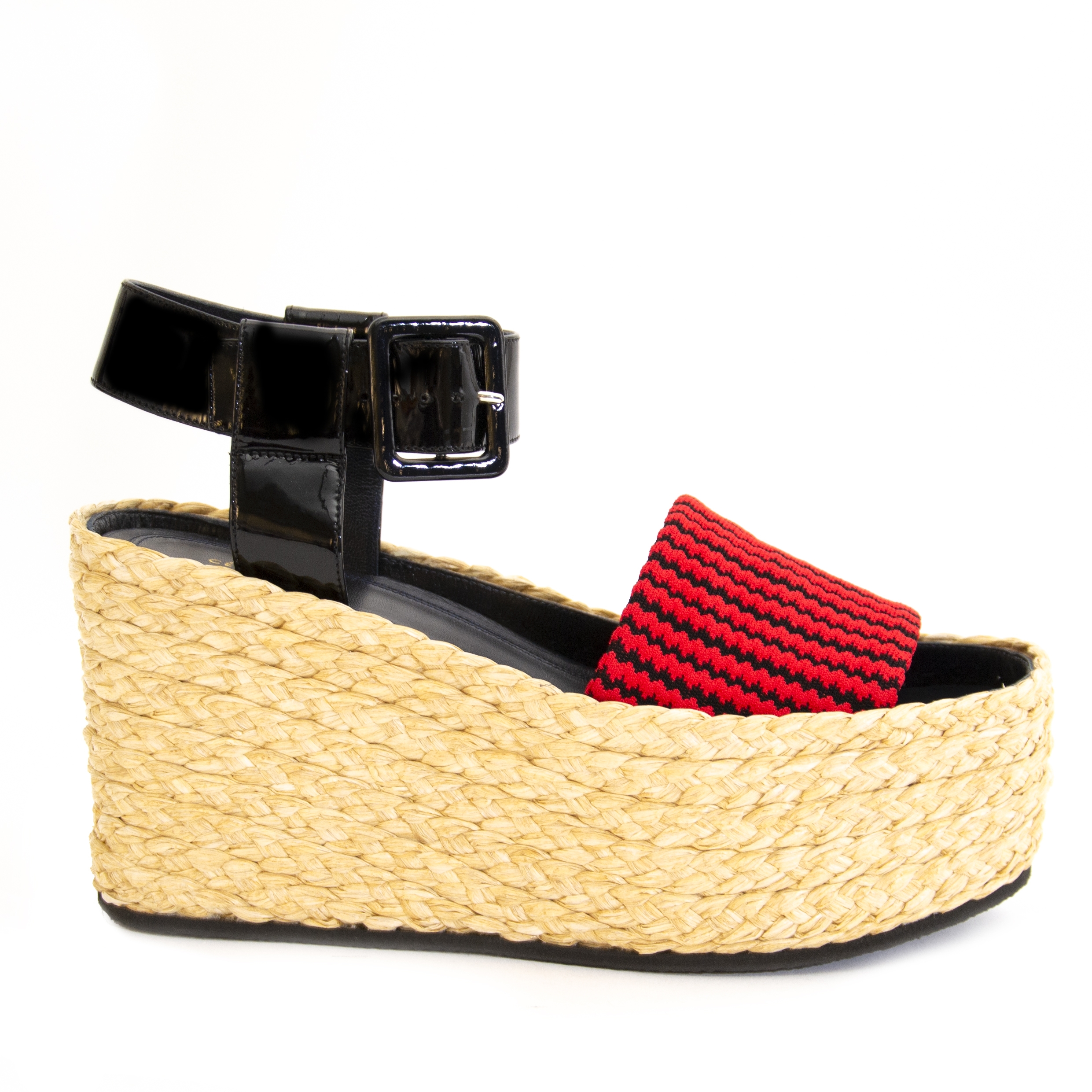 Celine Patent Leather Raffia Wedges size 38 Labellov Buy