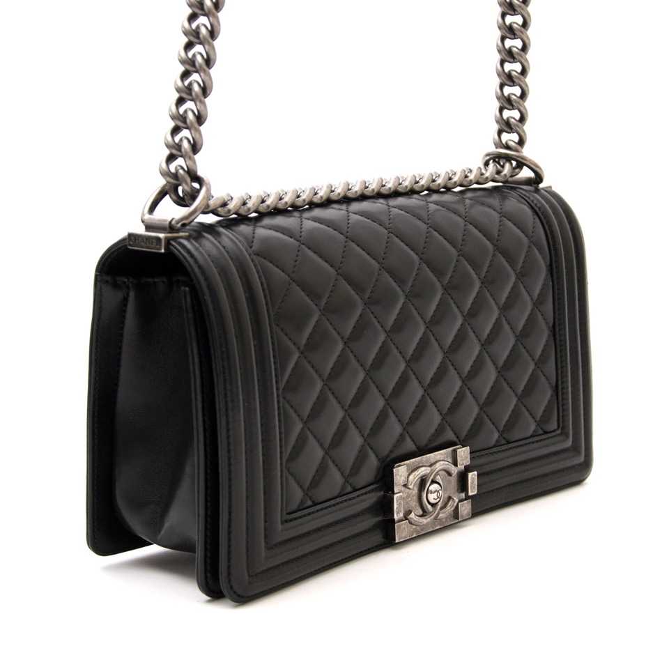Chanel Black Medium Quilted Boy Bag ○ Labellov ○ Buy and Sell