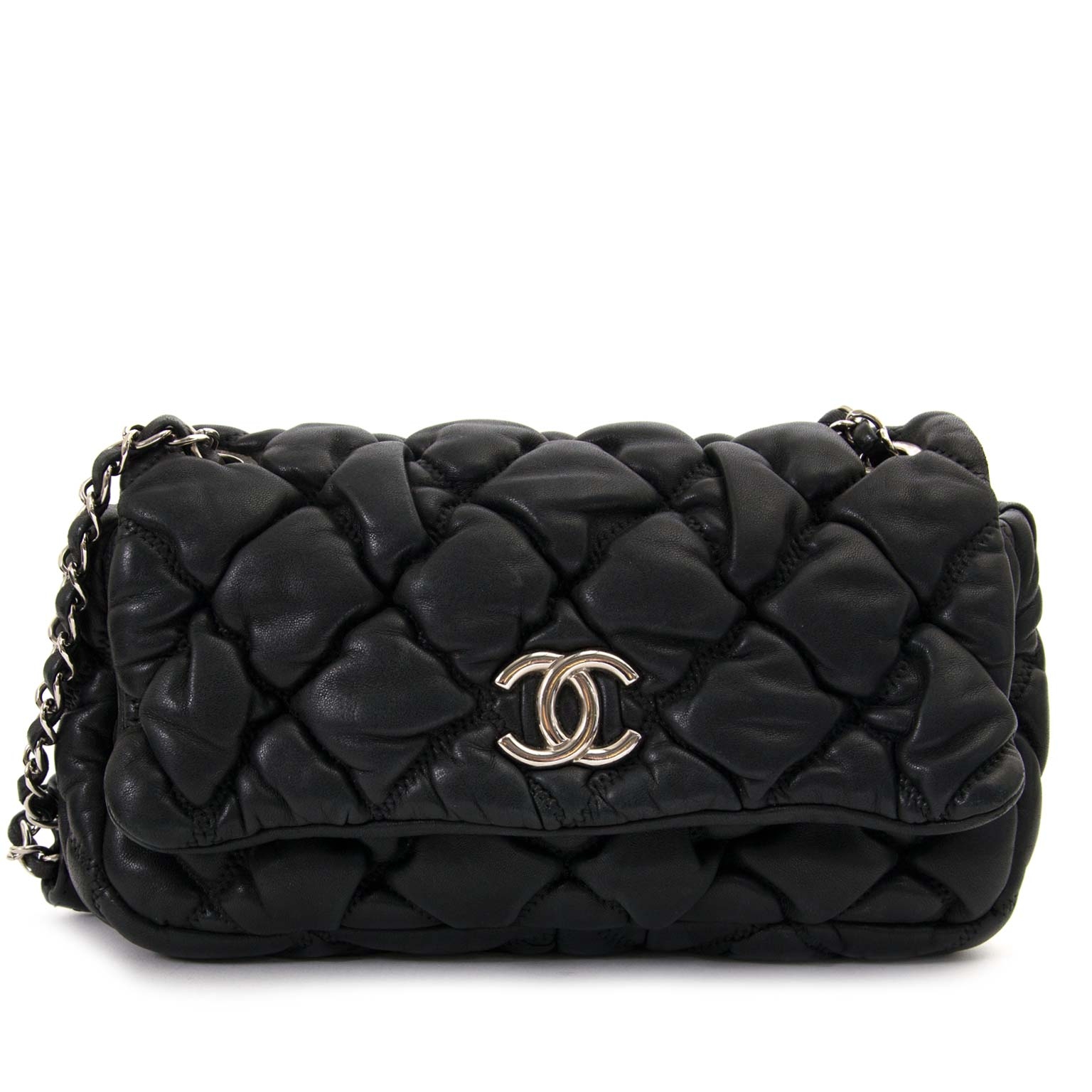 Chanel Gold Leather Bubble Quilt Flap Shoulder Bag Chanel  TLC
