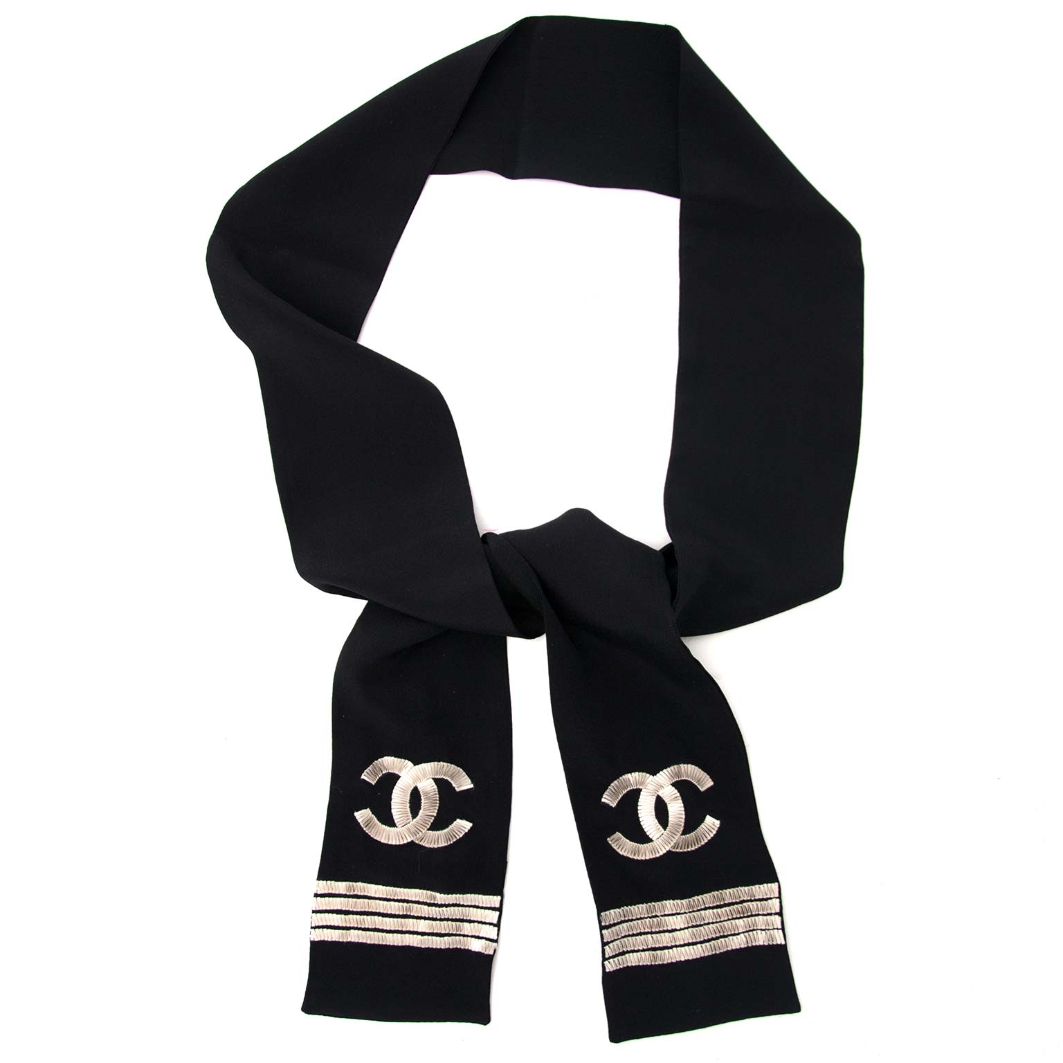 designer chanel silk scarf for women