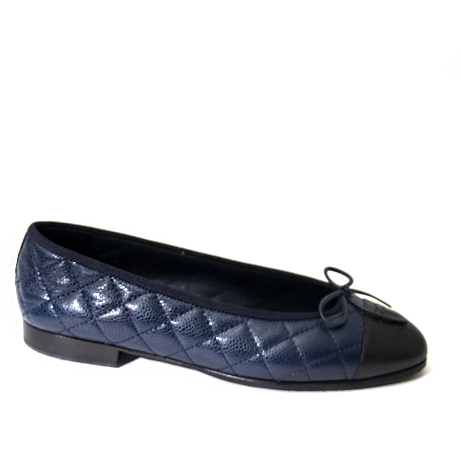 Ballet flats - Wool tweed & lambskin, navy blue, blue & black — Fashion