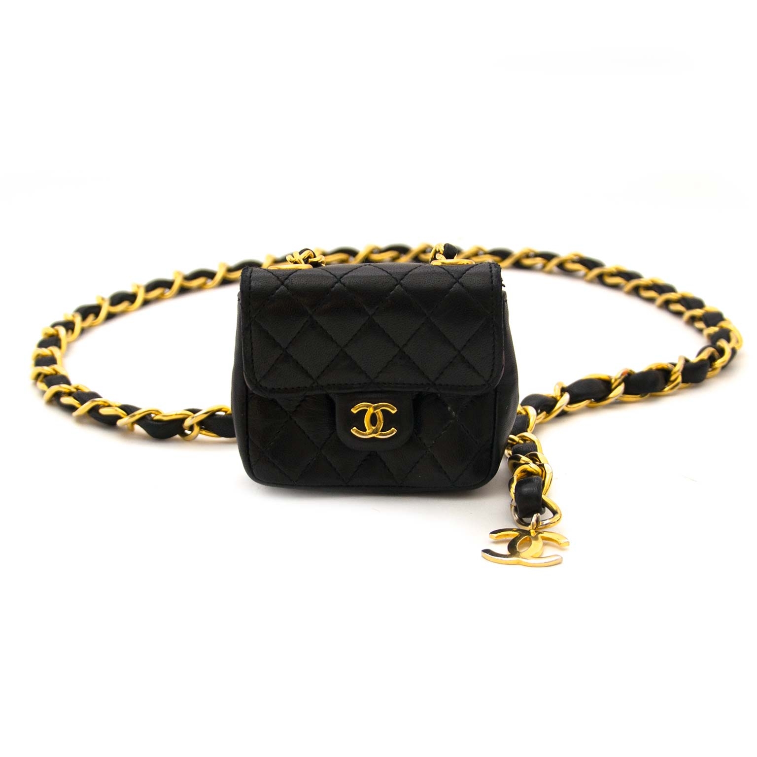 Chanel Black Lambskin Mini Square Classic Flap Bag Labellov Buy