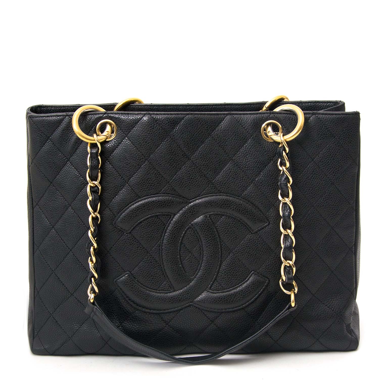 _Hard to Find_Chanel GST Black Caviar Leather Shopping Tote