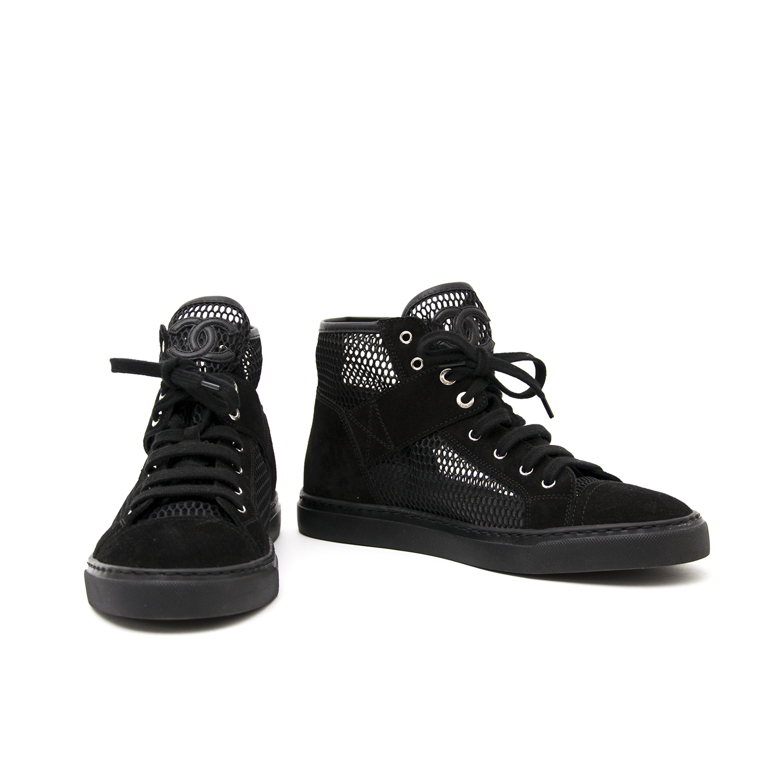 New Chanel Mesh Lace-Up Sneakers ○ Labellov ○ Buy and Sell Authentic Luxury