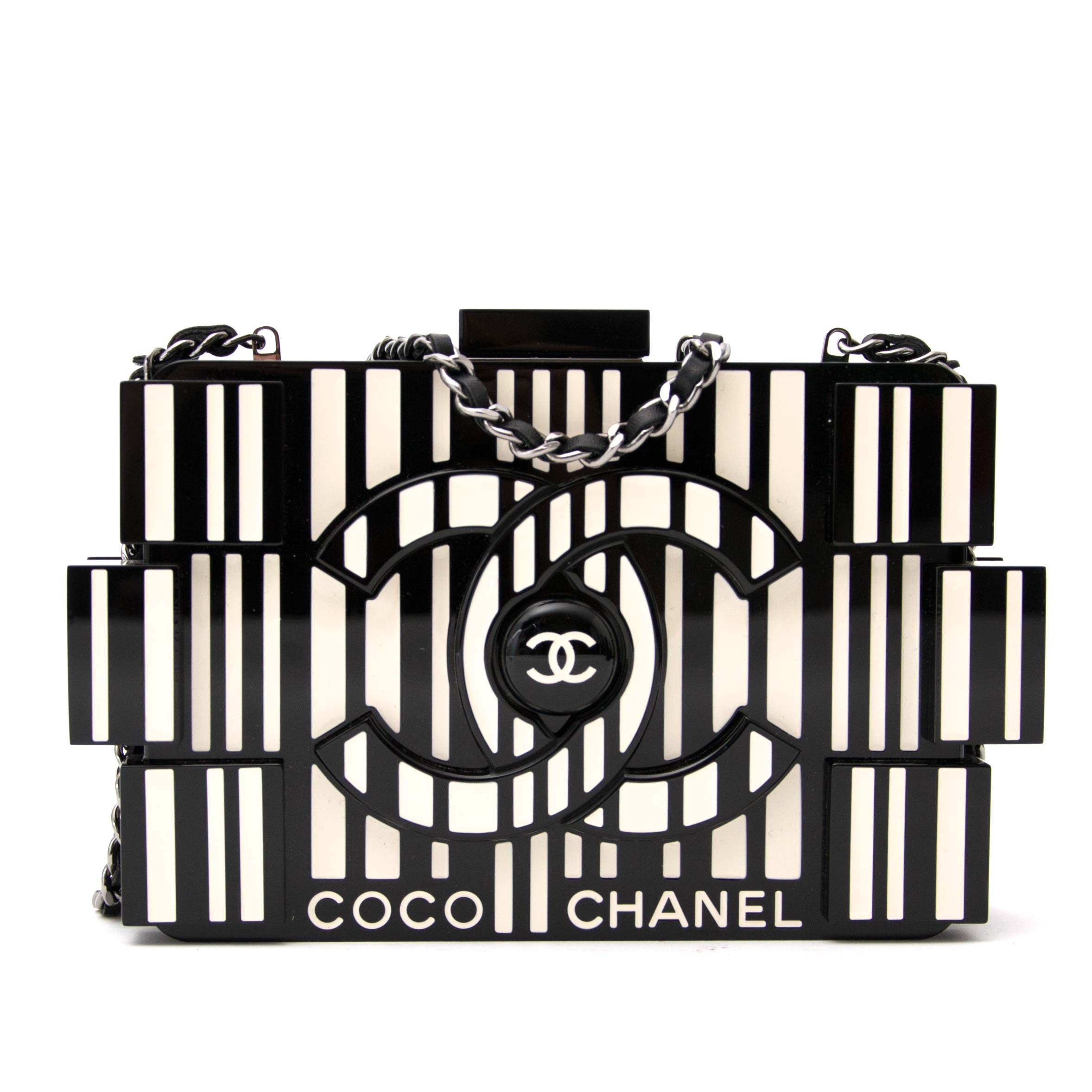 Chanel Runway White Pearl and Black Lego Clutch Plastic ref.269537 - Joli  Closet