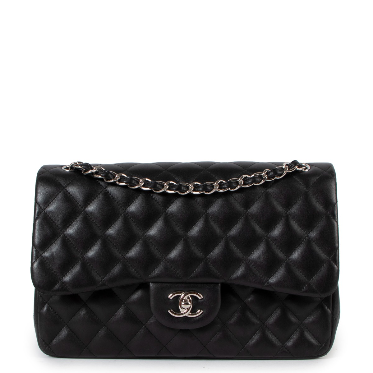 Chanel classic bag lambskin store